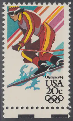 USA Michel 1672 / Scott 2068 postfrisch EINZELMARKE RAND unten - Olympische Winterspiele, Sarajevo