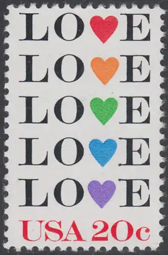USA Michel 1677 / Scott 2072 postfrisch EINZELMARKE - Grußmarke: Love