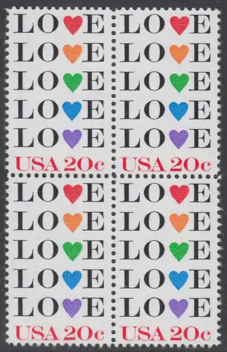 USA Michel 1677 / Scott 2072 postfrisch BLOCK - Grußmarke: Love