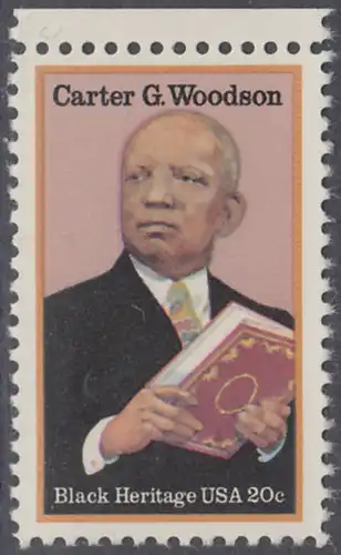 USA Michel 1678 / Scott 2073 postfrisch EINZELMARKE RAND oben - Schwarzamerikanisches Erbe: Carter G. Woodson, Historiker