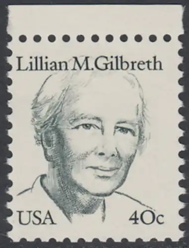 USA Michel 1682 / Scott 1868 postfrisch EINZELMARKE RAND oben - Amerikanische Persönlichkeiten: Lilian M. Gilbreth (1878-1972), Ingenieurin