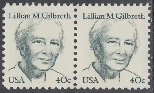 USA Michel 1682 / Scott 1868 postfrisch horiz.PAAR - Amerikanische Persönlichkeiten: Lilian M. Gilbreth (1878-1972), Ingenieurin
