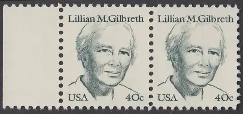 USA Michel 1682 / Scott 1868 postfrisch horiz.PAAR RAND links - Amerikanische Persönlichkeiten: Lilian M. Gilbreth (1878-1972), Ingenieurin