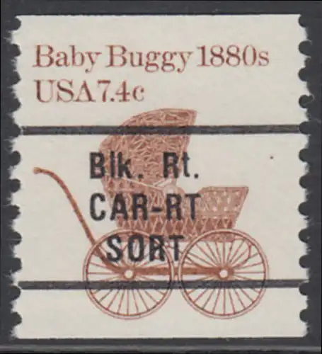 USA Michel 1688 / Scott 2080 postfrisch/precancelled EINZELMARKE - Fahrzeuge: Kinderwagen