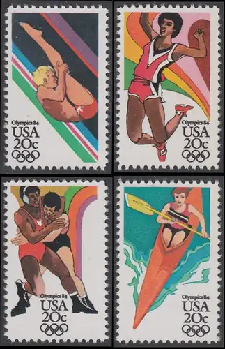 USA Michel 1690-1693 / Scott 2082-2085 postfrisch SATZ(4) EINZELMARKEN - Olympische Sommerspiele, Los Angeles