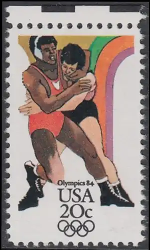 USA Michel 1692 / Scott 2084 postfrisch EINZELMARKE RAND oben - Olympische Sommerspiele, Los Angeles