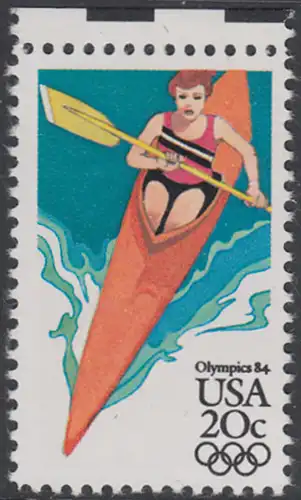 USA Michel 1693 / Scott 2085 postfrisch EINZELMARKE RAND oben (a2) - Olympische Sommerspiele, Los Angeles