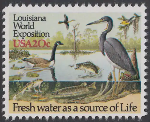 USA Michel 1694 / Scott 2086 postfrisch EINZELMARKE - Louisiana-Weltausstellung, New Orleans - Gewässerschutz