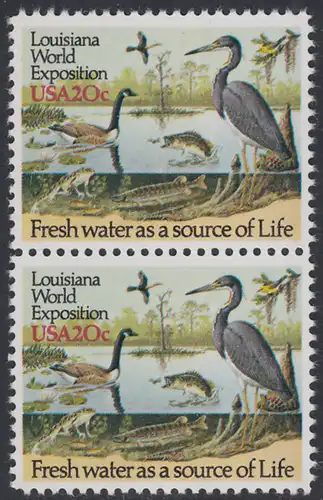 USA Michel 1694 / Scott 2086 postfrisch vert.PAAR - Louisiana-Weltausstellung, New Orleans - Gewässerschutz