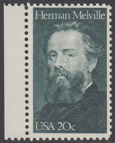 USA Michel 1703 / Scott 2094 postfrisch EINZELMARKE RAND links - Herman Melville. Schriftsteller