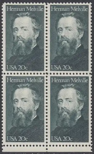 USA Michel 1703 / Scott 2094 postfrisch BLOCK RÄNDER unten - Herman Melville. Schriftsteller