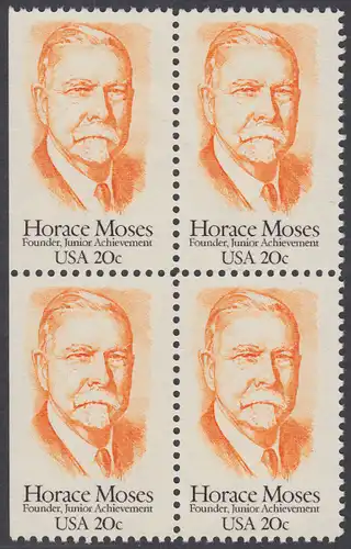 USA Michel 1704 / Scott 2095 postfrisch BLOCK RÄNDER (links ungezähnt) - Horace A. Moses, Industrieller und Philanthrop
