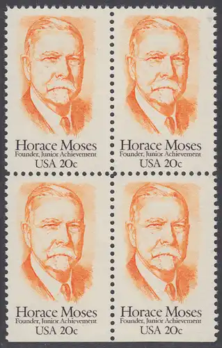 USA Michel 1704 / Scott 2095 postfrisch BLOCK RÄNDER (unten ungezähnt) - Horace A. Moses, Industrieller und Philanthrop