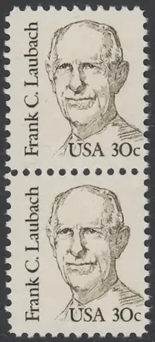 USA Michel 1707 / Scott 1864 postfrisch vert.PAAR - Amerikanische Persönlichkeiten: Frank C. Laubach (1884-1970), Missionar und Philologe