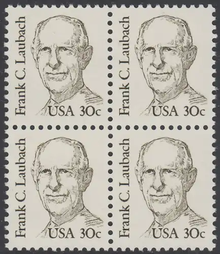 USA Michel 1707 / Scott 1864 postfrisch BLOCK - Amerikanische Persönlichkeiten: Frank C. Laubach (1884-1970), Missionar und Philologe