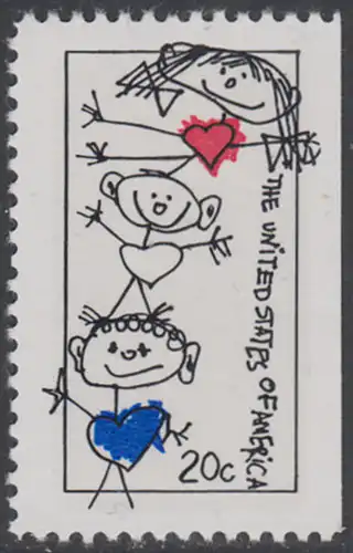 USA Michel 1713 / Scott 2104 postfrisch EINZELMARKE RAND (rechts ungezähnt) - Einheit der Familie