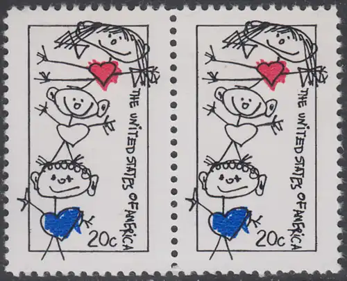 USA Michel 1713 / Scott 2104 postfrisch horiz.PAAR - Einheit der Familie