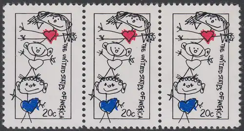 USA Michel 1713 / Scott 2104 postfrisch horiz.STRIP(3) - Einheit der Familie