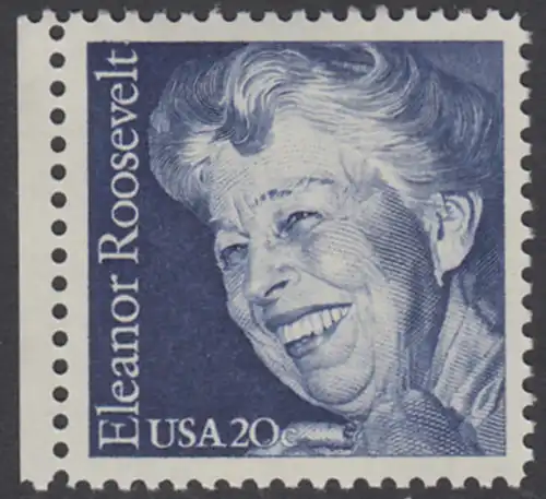 USA Michel 1714 / Scott 2105 postfrisch EINZELMARKE RAND links - 100. Geburtstag von Eleanor Roosevelt, Politikerin