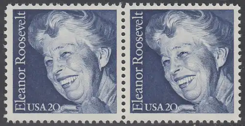 USA Michel 1714 / Scott 2105 postfrisch horiz.PAAR - 100. Geburtstag von Eleanor Roosevelt, Politikerin