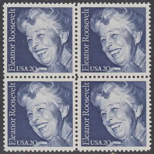 USA Michel 1714 / Scott 2105 postfrisch BLOCK - 100. Geburtstag von Eleanor Roosevelt, Politikerin