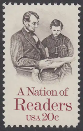 USA Michel 1715 / Scott 2106 postfrisch EINZELMARKE - Lesen: Abraham Lincoln liest seinem Sohn vor