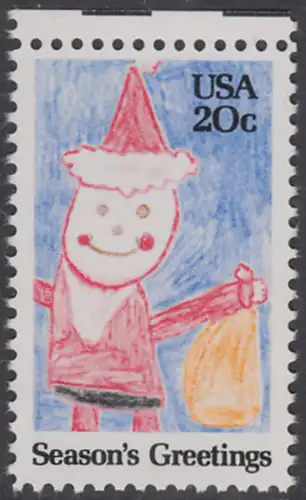 USA Michel 1717 / Scott 2108 postfrisch EINZELMARKE RAND oben - Weihnachten: Santa Claus