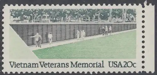 USA Michel 1719 / Scott 2109 postfrisch EINZELMARKE RAND rechts - Denkmal für die Gefallenen des Vietnamkriegs, Washington, DC
