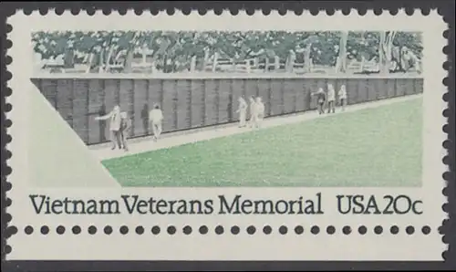 USA Michel 1719 / Scott 2109 postfrisch EINZELMARKE RAND unten - Denkmal für die Gefallenen des Vietnamkriegs, Washington, DC
