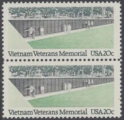 USA Michel 1719 / Scott 2109 postfrisch vert.PAAR - Denkmal für die Gefallenen des Vietnamkriegs, Washington, DC