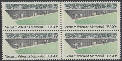 USA Michel 1719 / Scott 2109 postfrisch BLOCK - Denkmal für die Gefallenen des Vietnamkriegs, Washington, DC