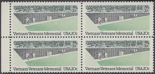 USA Michel 1719 / Scott 2109 postfrisch BLOCK RÄNDER links - Denkmal für die Gefallenen des Vietnamkriegs, Washington, DC
