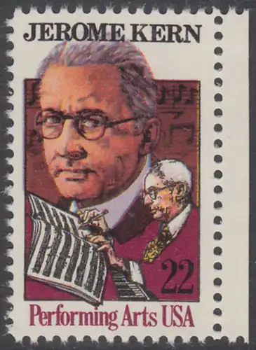 USA Michel 1720 / Scott 2110 postfrisch EINZELMARKE RAND rechts - Darstellende Künste und Künstler: Jerome Kern (1885-1945), Komponist