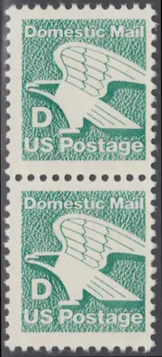 USA Michel 1722A / Scott 2111 postfrisch vert.PAAR - Adler: Emblem der US-Post