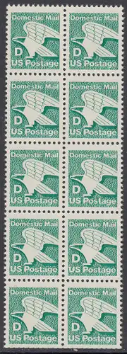 USA Michel 1722A / Scott 2111 postfrisch vert.BLOCK(10) - Adler: Emblem der US-Post