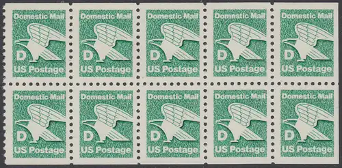 USA Michel 1723 / Scott 2113a postfrisch Markenheftchenblatt(10) - Adler: Emblem der US-Post