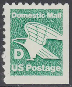 USA Michel 1723D / Scott 2113 postfrisch EINZELMARKE aus MH (rechts & unten ungezähnt) - Adler: Emblem der US-Post
