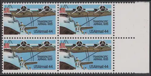 USA Michel 1727 / Scott C115 postfrisch BLOCK RÄNDER rechts (a1) - Luftpost: 50 Jahre Flugpostverbindung über den Pazifik