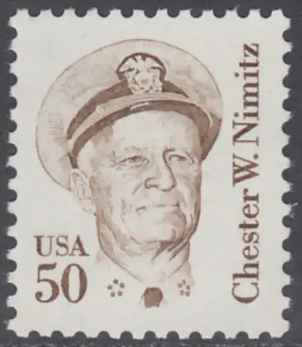 USA Michel 1728 / Scott 1869 postfrisch EINZELMARKE - Amerikanische Persönlichkeiten: Chester W. Nimitz (1885-1966), Admiral