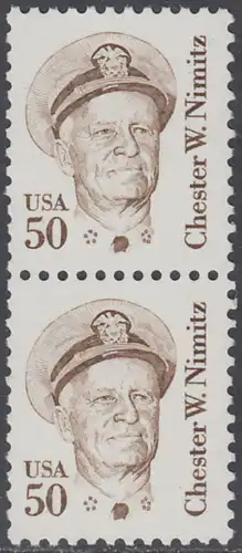 USA Michel 1728 / Scott 1869 postfrisch vert.PAAR - Amerikanische Persönlichkeiten: Chester W. Nimitz (1885-1966), Admiral