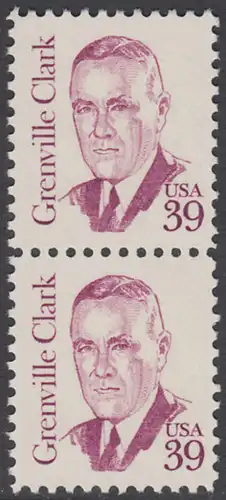 USA Michel 1730 / Scott 1867 postfrisch vert.PAAR - Amerikanische Persönlichkeiten: Grenville Clark (1885-1967), Jurist