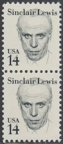 USA Michel 1731 / Scott 1856 postfrisch vert.PAAR - Amerikanische Persönlichkeiten: Sinclair Lewis (1885-1951), Schriftsteller, Nobelpreis 1930