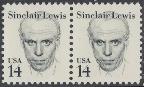 USA Michel 1731 / Scott 1856 postfrisch horiz.PAAR - Amerikanische Persönlichkeiten: Sinclair Lewis (1885-1951), Schriftsteller, Nobelpreis 1930
