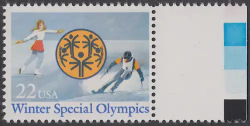 USA Michel 1737 / Scott 2142 postfrisch EINZELMARKE RAND rechts - Winter Special Olympics, Park City, UT