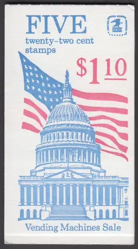 USA Michel 1739 / Scott 2116a postfrisch Markenheftchen(5) - Flagge über dem Kapitol