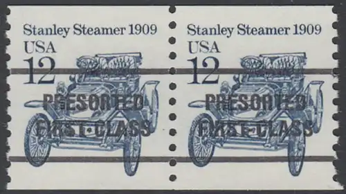 USA Michel 1740 / Scott 2132 postfrisch/precancelled horiz.PAAR - Fahrzeuge: Dampfauto -Stanley Steamer-