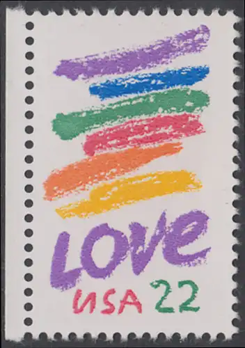 USA Michel 1746 / Scott 2143 postfrisch EINZELMARKE RAND links - Grußmarke: Striche, Love