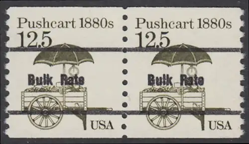 USA Michel 1748 / Scott 2133 postfrisch horiz.PAAR precancelled (a02) - Fahrzeuge: Handkarren