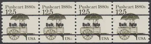 USA Michel 1748 / Scott 2133 postfrisch horiz.STRIP(4) precancelled (a02) - Fahrzeuge: Handkarren