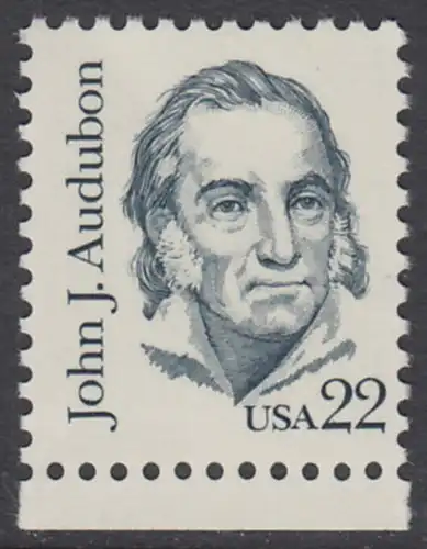 USA Michel 1749 / Scott 1863 postfrisch EINZELMARKE RAND unten - Amerikanische Persönlichkeiten: John James Audubon (1785-1851), Zeichner